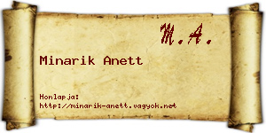 Minarik Anett névjegykártya